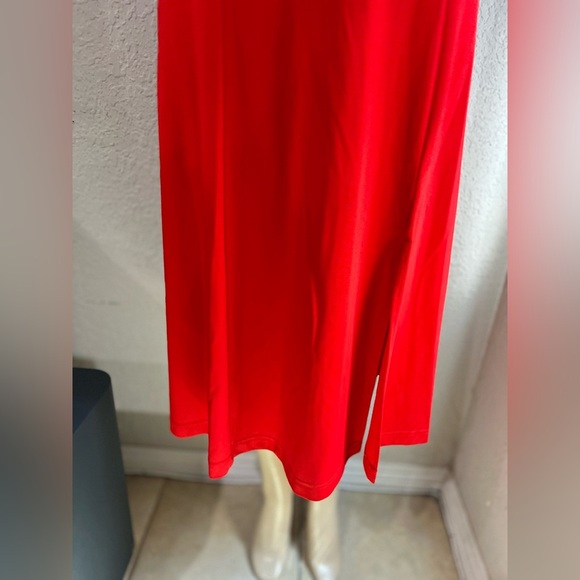 Banana Republic Red Soft Ponte Midi Dress with Slit right side leg split - Picture 11 of 15